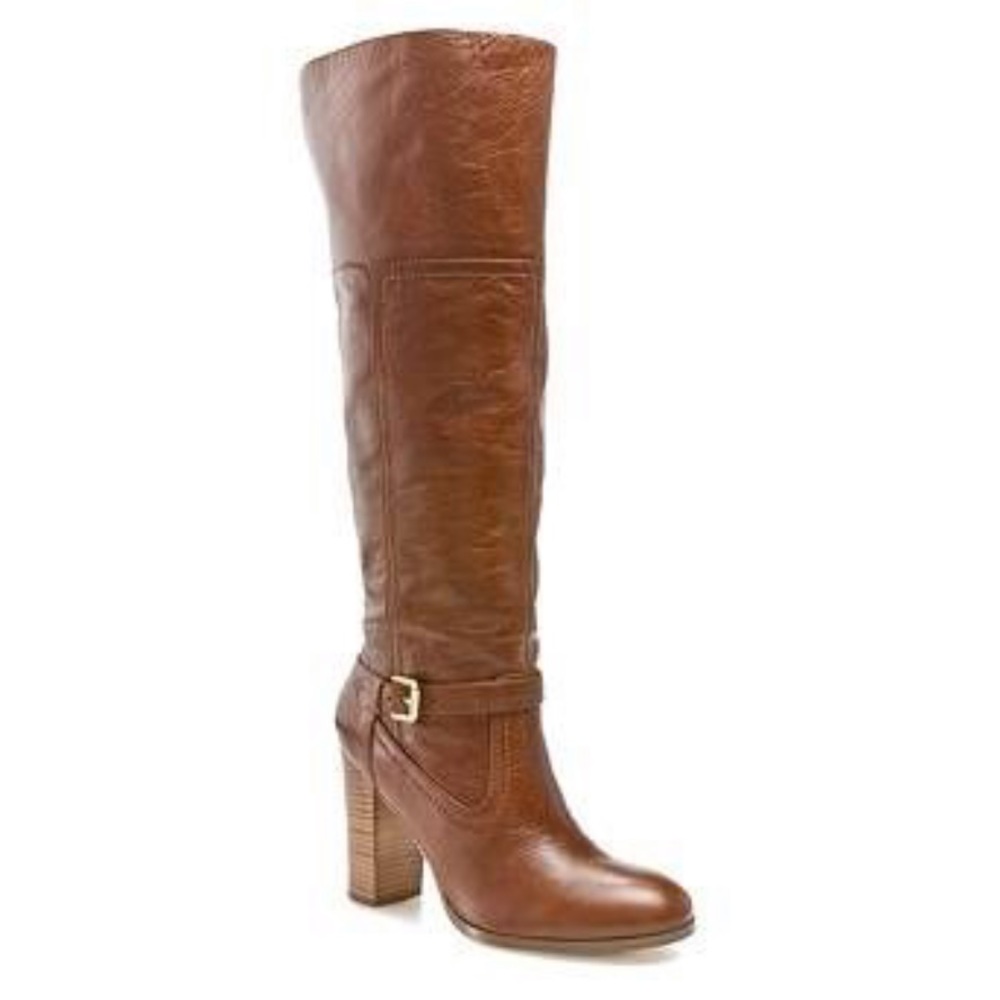 Audrey Brooke tall brown boots with 4” heel